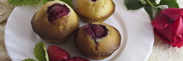 маффины с клубникой