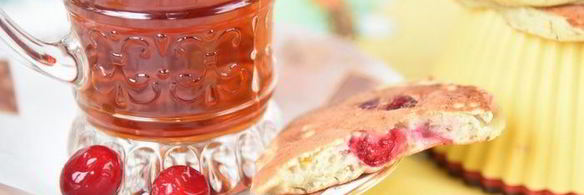 апельсиновые оладьи с клюквой