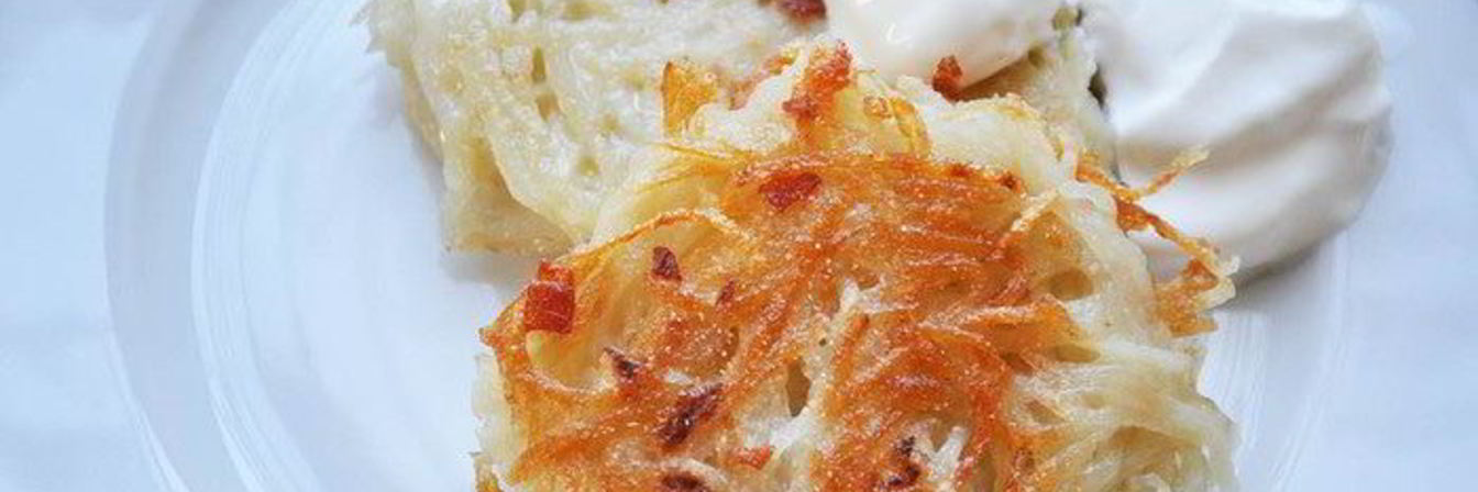 Картофельные оладьи с беконом