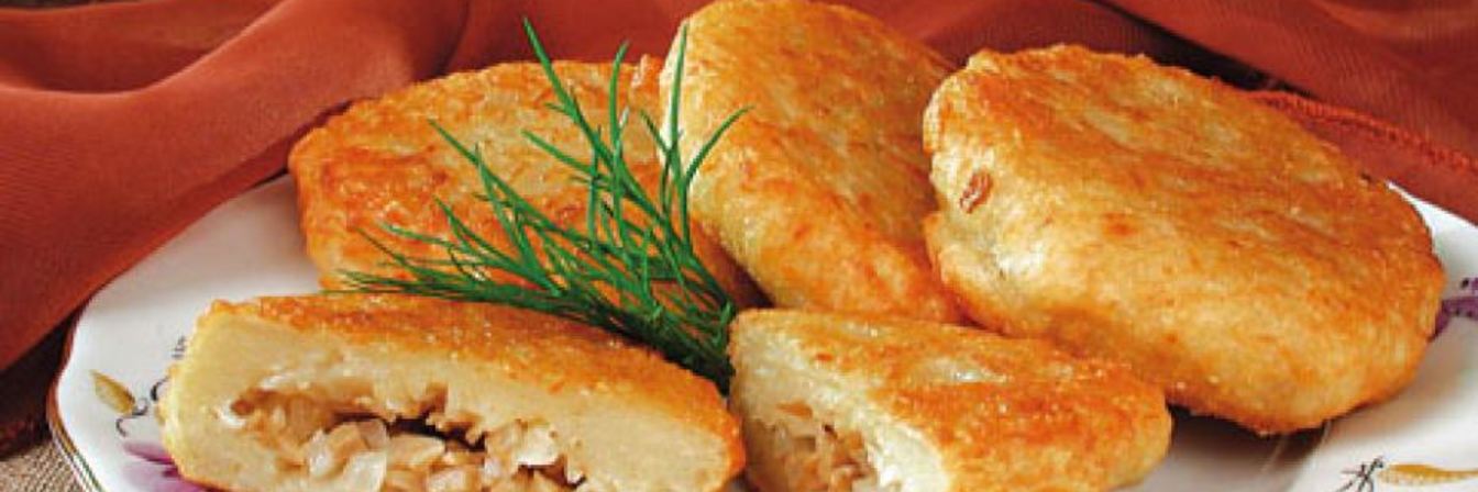 Картофельные оладьи с грибами