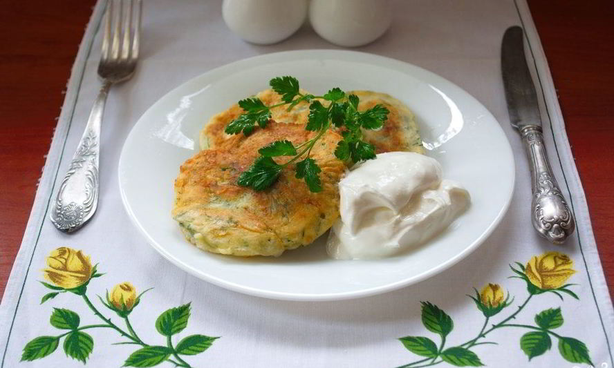 Рецепт оладий с сыром и зеленью