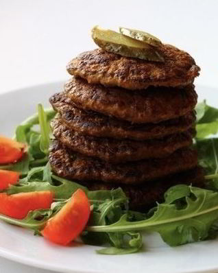 Печеночные оладьи с чесноком