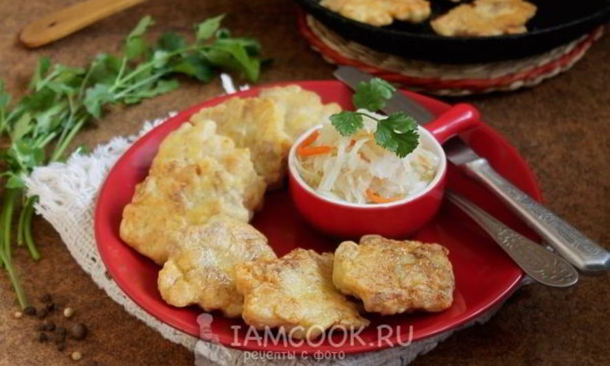 Рецепт резаных оладий из филе курицы с майонезом