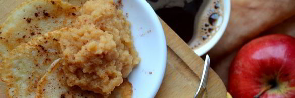 яблочные оладьи с яблочным кремом