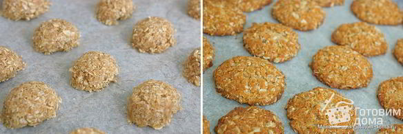 кокосовое и миндальное овсяное печенье