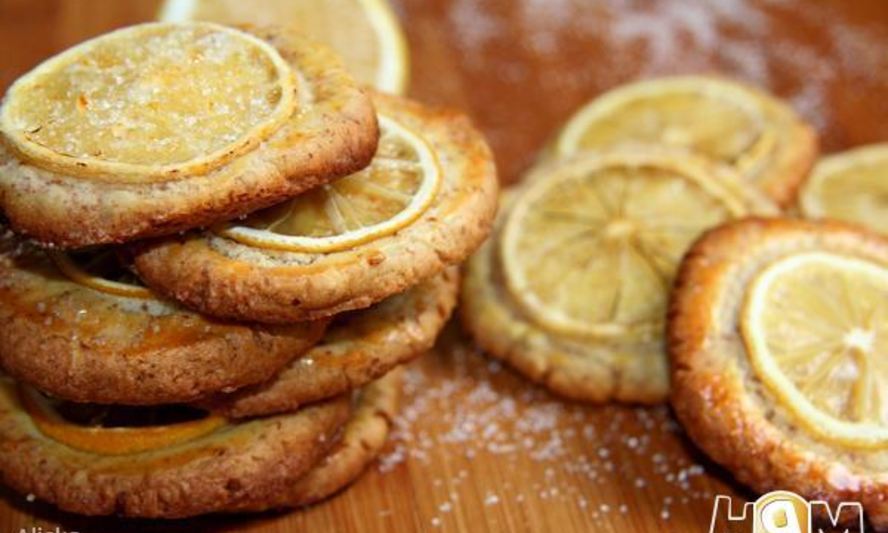 Рецепт миндального печенья с дольками лимона