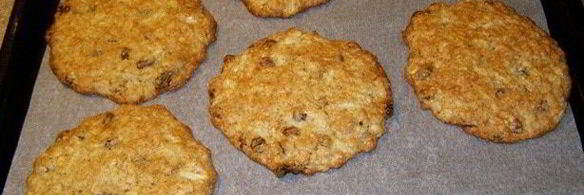 овсяное печенье с яблочным пюре и изюмом