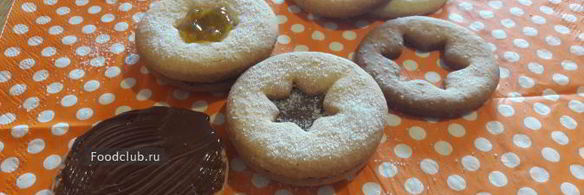 печенье линцер с шоколадом и апельсиновым джемом