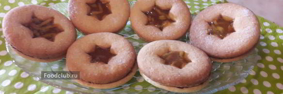 печенье линцер с шоколадом и апельсиновым джемом