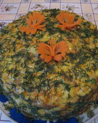 Мясной слоеный пирог