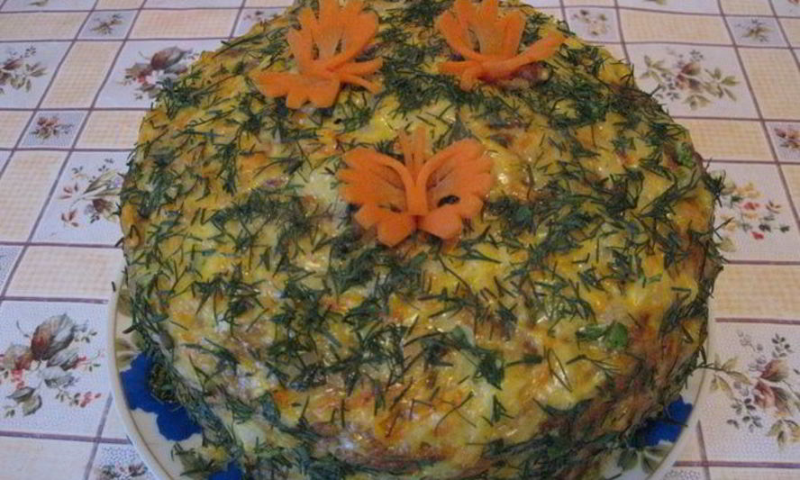 Рецепт мясного слоеного пирога