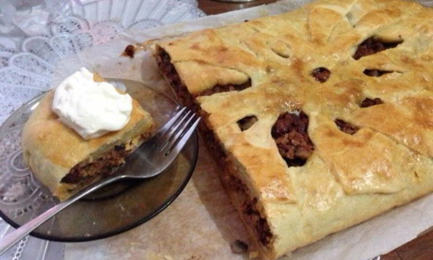 Рецепт пирога с мясом и фасолью