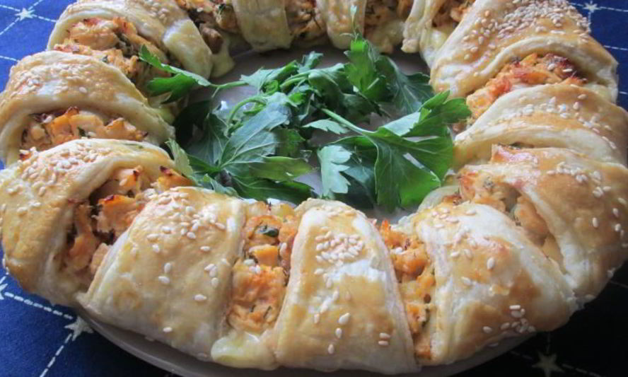 Рецепт пирога с начинкой из курицы с грибами