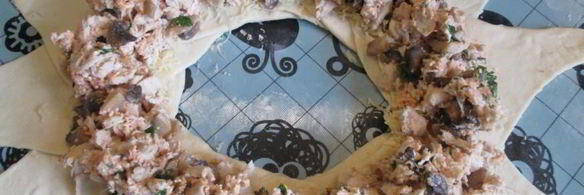 пирог с начинкой из курицы с грибами