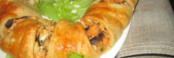 пирог с начинкой из курицы с грибами