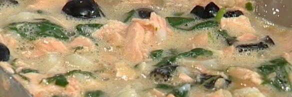 рыбный пирог со шпинатом