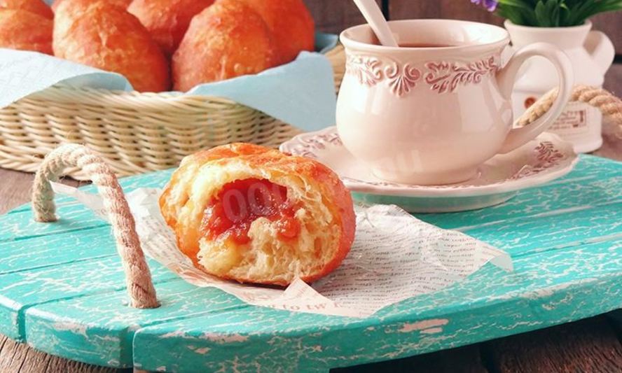 Рецепт жареных пирожков с повидлом на сковороде