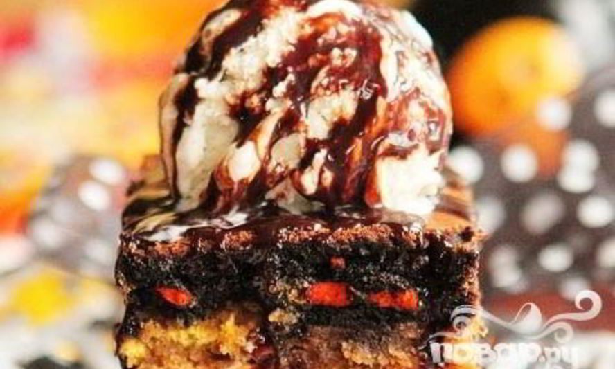 Рецепт пирожные с шоколадными печеньями и m&m's