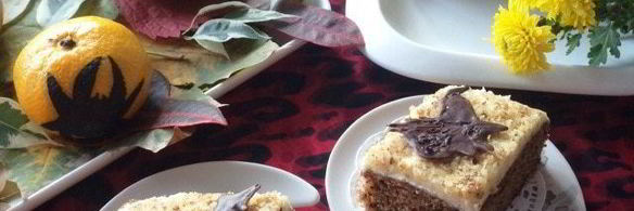 тыквенное пирожное с грецким орехом