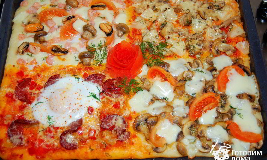 Рецепт пиццы квадро