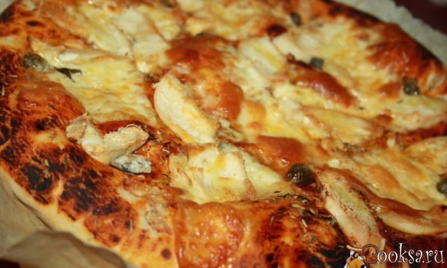 Рецепт пиццы с курицей и каперсами