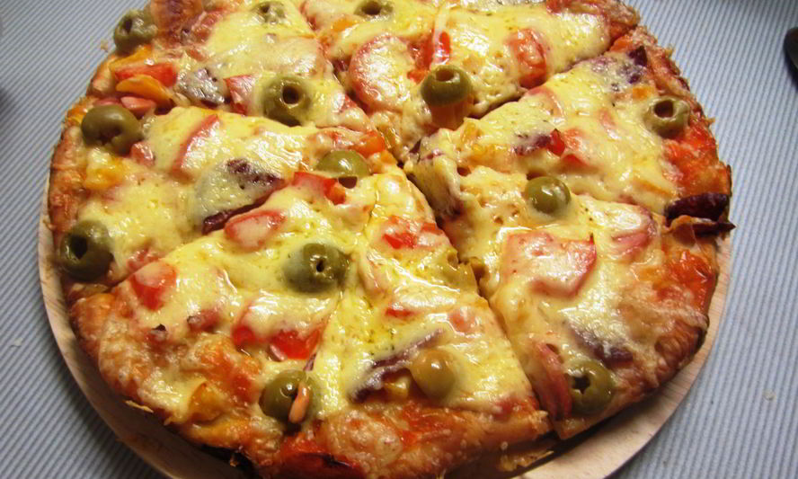 Рецепт пиццы с салями и оливками