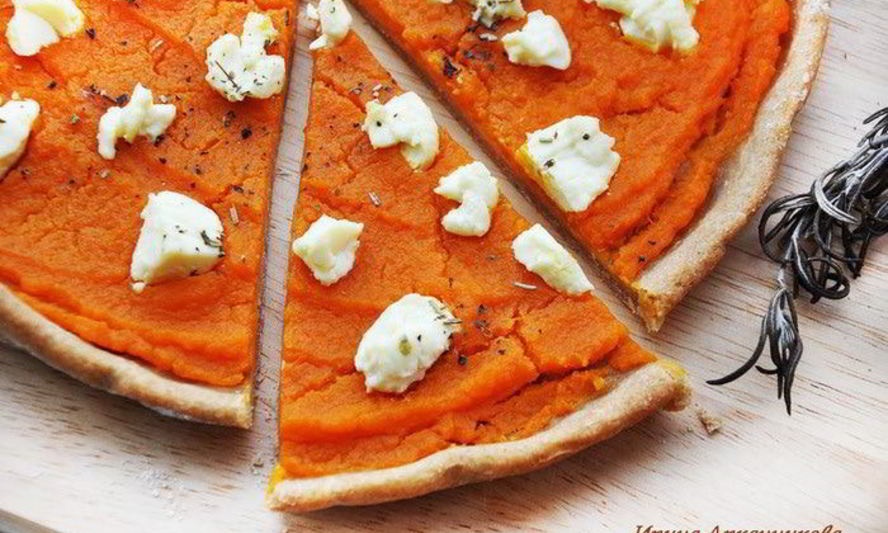 Рецепт пиццы с тыквой и козьим сыром
