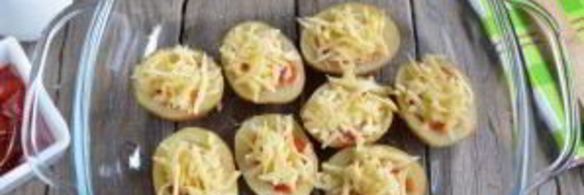 пицца в картофельных лодочках