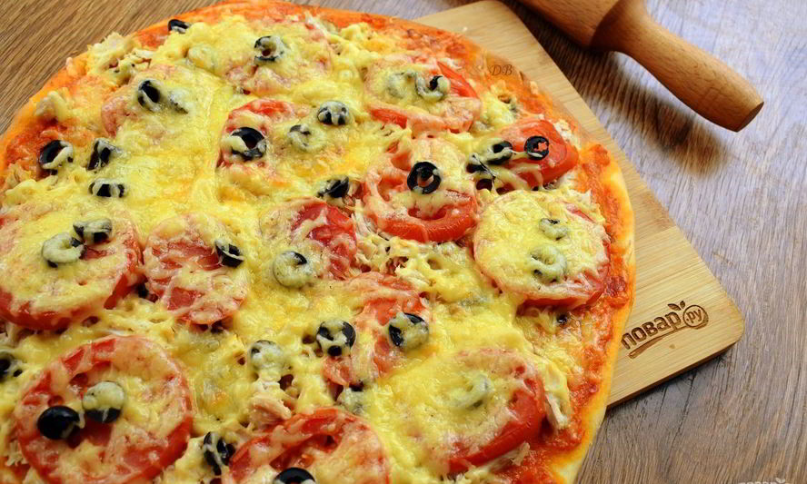 Рецепт тонкой пиццы на дрожжевом тесте