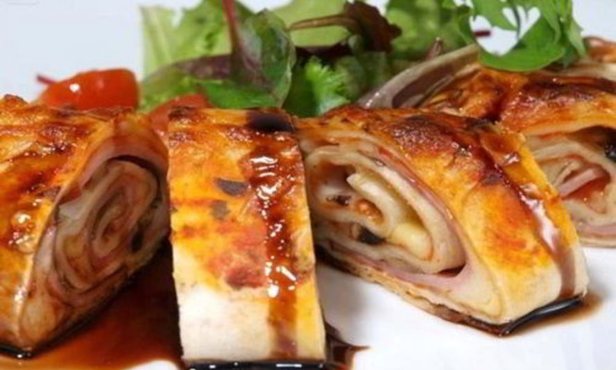 Рецепт закусочной пиццы-ролла с ананасами