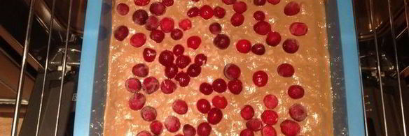 постная шоколадная коврижка с клюквой