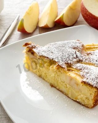 Шарлотка без яиц с яблоками