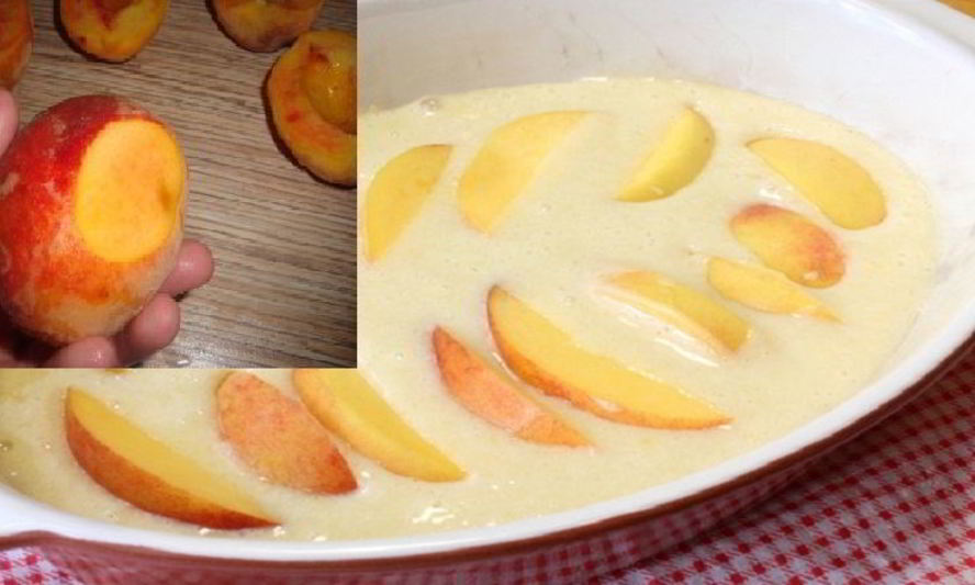 Рецепт шарлотки с персиками