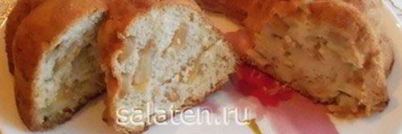 Шарлотка с яблоками и бананами