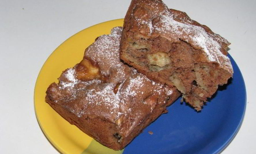 Рецепт шарлотки шоколадной с яблоками