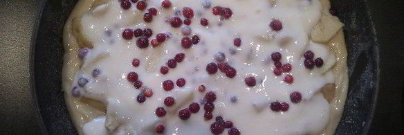 яблочно-брусничная шарлотка