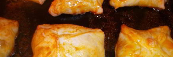 слоеные конвертики с персиком