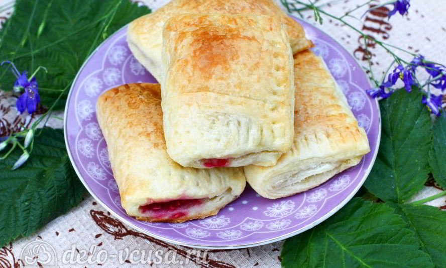 Рецепт слоек с малиной