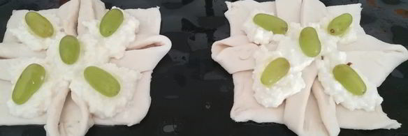 слойки с творогом и виноградом