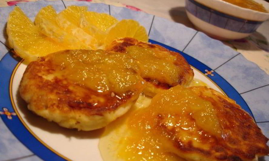 Рецепт апельсиновых сырников с апельсиновым вареньем