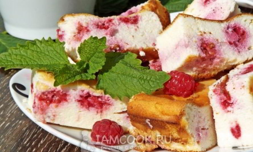 Рецепт творожника с малиной