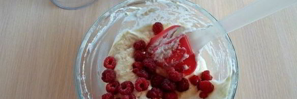 творожник с малиной