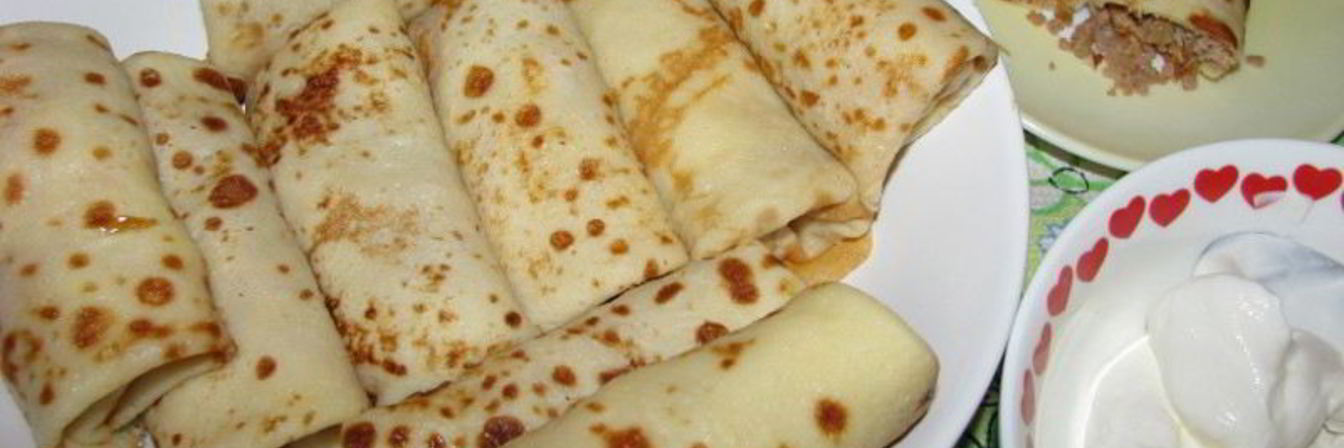 Тесто для блинов с мясом