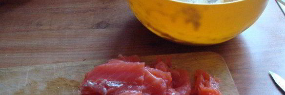 блинный торт с форелью