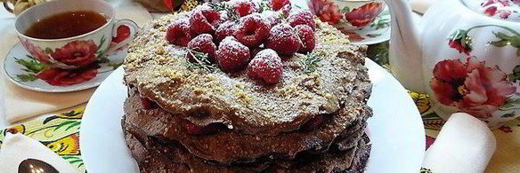 блинный торт шоко-мокко с малиной