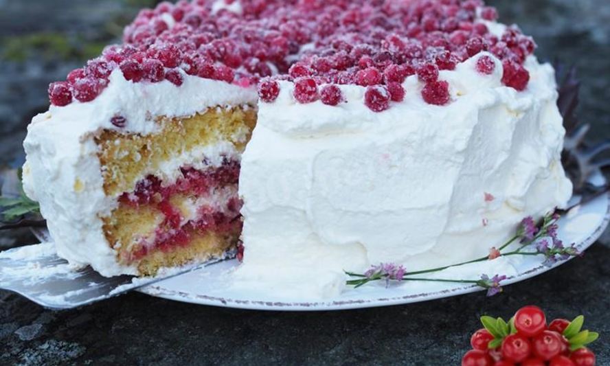 Рецепт брусничного торта