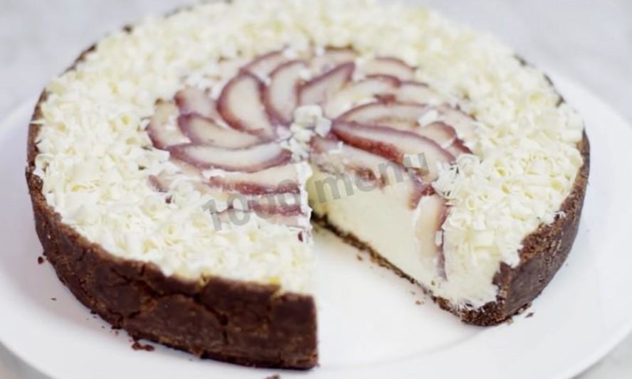 Рецепт черно белый торт с песочным печеньем и шоколадом без выпечки