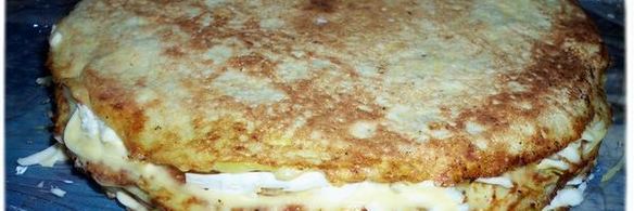 кабачковый торт с плавленым сыром и омлетом