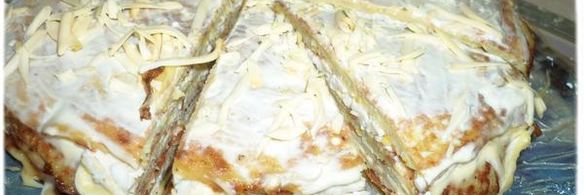кабачковый торт с плавленым сыром и омлетом
