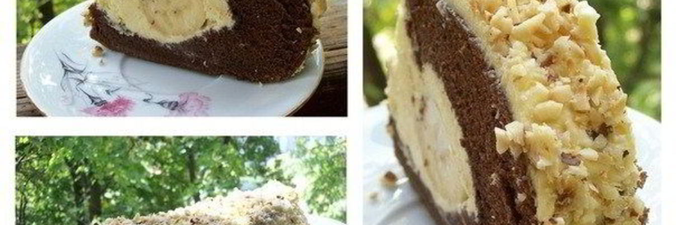 Шоколадный торт с бананом